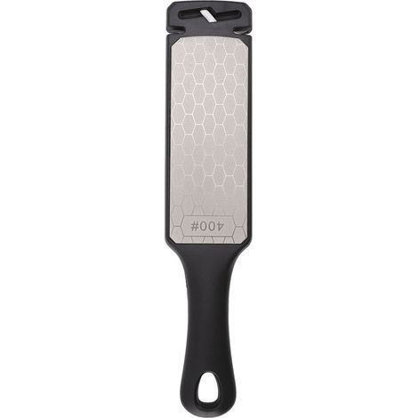 Couteau à aiguiser rapide en émeri double face, pierre à affûter multifonction pour cuisine, outil ménager noir (1/5)