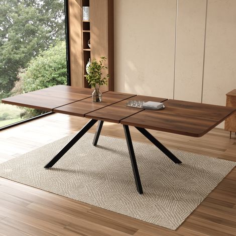 Mesa comedor extensible 240x90 cm MDF nogal OKMYHOME (1/5)