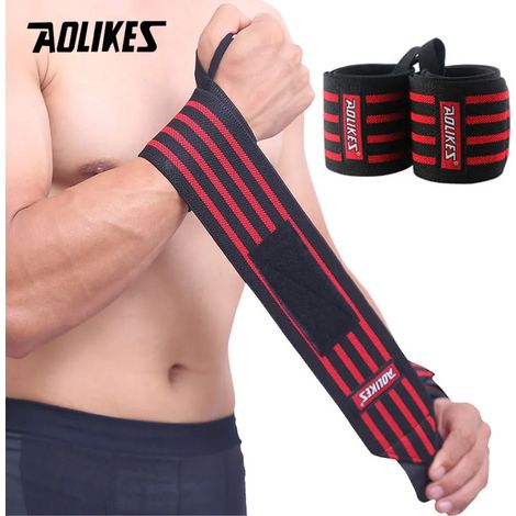 (A, Rouge) Bracelet, pour l'haltérophilie et l'entraînement physique, équipement de protection sportive. (1/5)