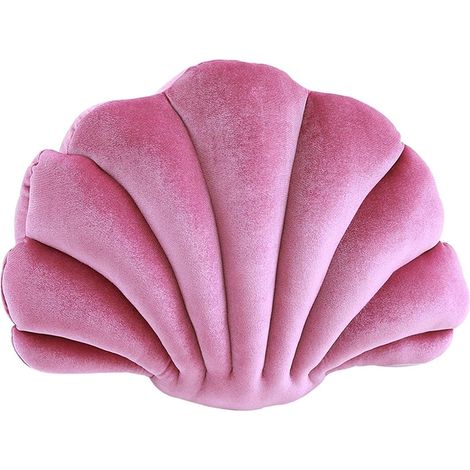 Oreiller en Forme De Coquillage Coussin en Peluche en Velours en Forme De Coquille 34x25cm, Coussins De Canapé lit Confortables pour La Décoration Intérieure, Peluche Super Douce Lavable (1/5)