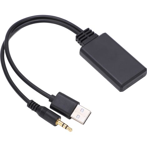 Kit Bluetooth Voiture 3.5mm, Récepteur Audio Sans Fil Adaptateur AUX USB Universel pour Autoradio Stéréo, Lecteur Musical Auto (1/5)