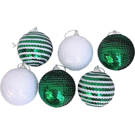 Lot de 6 boules de Noël décoratives à suspendre au sapin, pour fêtes, anniversaires, fenêtres et porches.-6cm (1/5)