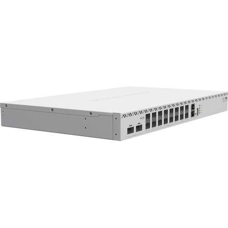 Microtik Crs518-16xs-2xq Cambiar Conmutador de enrutador en la nube, 2x 100g Qsfp28, 16x Sfp28, 1x Rj45 100mb/s