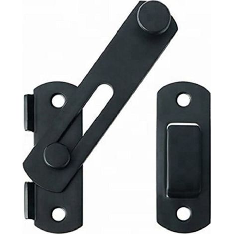 Serrure de porte en acier inoxydable de haute qualité, adaptée aux portes coulissantes et aux fenêtres, idéale pour les portes de grange et l'extérieur (noire). (1/4)