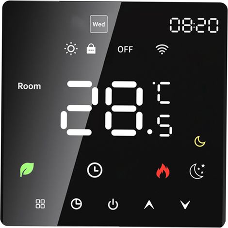 Thermostat intelligent 16A pour la maison, écran tactile, Wi-Fi, programmable, chauffage électrique, contrôle de la température, modes automatique et manuel. Thermostat numérique. (1/2)