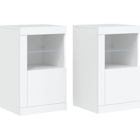 Maison Exclusive - Armarios auxiliares luces LED 2 uds madera de
