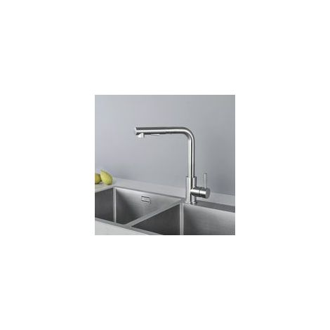 Robinet de cuisine en acier inoxydable brossé, robinet de cuisine avec douchette extractible, mitigeur de cuisine avec douchette extractible, robinet d'évier de cuisine pivotant à 360°