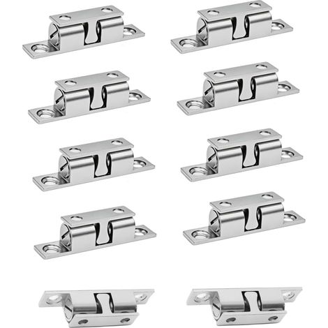 Lot de 10 loqueteaux à billes doubles réglables - Pour porte d'armoire - Pour porte de terrasse, armoire - Fermeture de porte - Argenté - Sans vis (1/5)