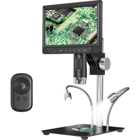 Irovami Microscope numérique 12MP tactile – 50-1200x, LED, photo/vidéo – Idéal pour soudage, électronique, réparation (1/5)