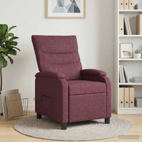 vidaXL Silla de masajes reclinable Morado Tela (1/5)
