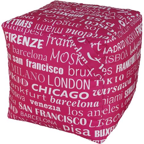 Pouf Puff Puf Cubo 40x40x40cm Big City Fucsia Avalli