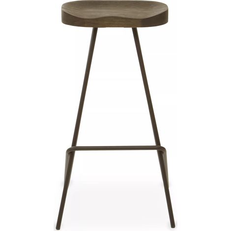 Interiors by Premier Black Metal Frame Bar Stool, Sleek Kitchen Stool with Footrest, Contemporary Stool for Bar Counter (1/5)