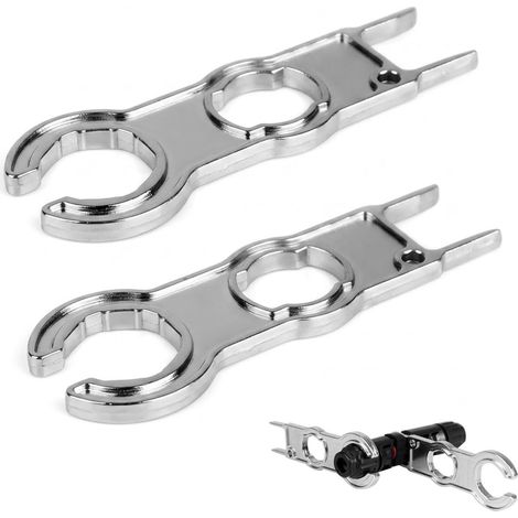 Ensemble de 2 Outils pour Connecteur de Panneau Solaire MC4, Clé d'outil Solaire pour Câble de Panneau Solaire, Fil et Connecteur de Système PV, Argenté (1/5)