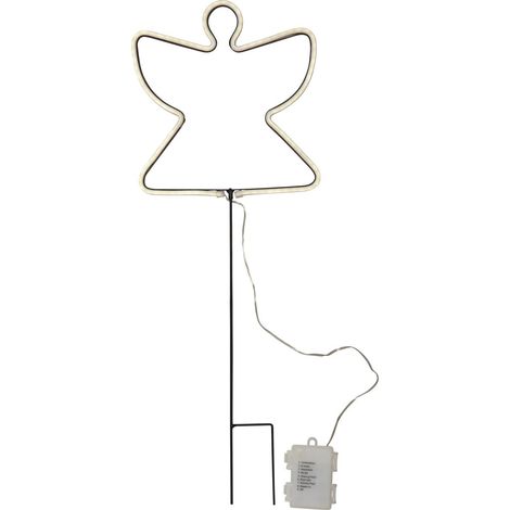 Lanterne d'extérieur Star Trading 'Neonangel' avec ange, à piles, minuterie, lumière blanche, H 65 cm