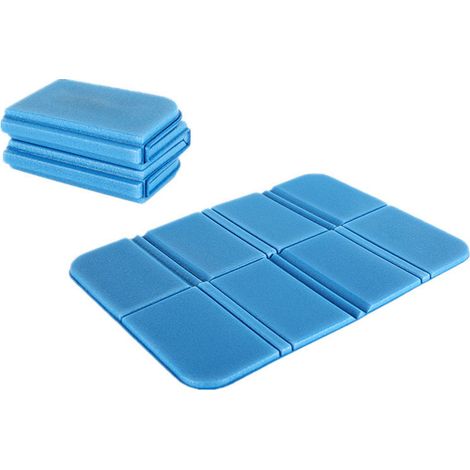 Bleu 385&275&8 mm Coussin de siège extérieur pliable en 8 parties, imperméable, tapis de randonnée, coussin pour gazon extérieur (1/5)