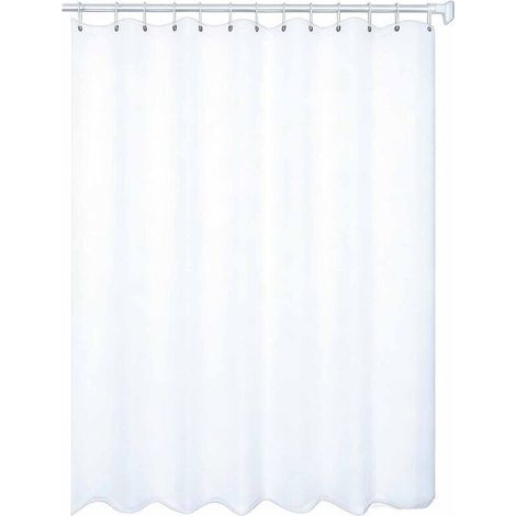 Rideau de douche anti-moisissures, 180 x 240 cm, blanc, avec crochets, tissu PEVA imperméable, lavable en machine.