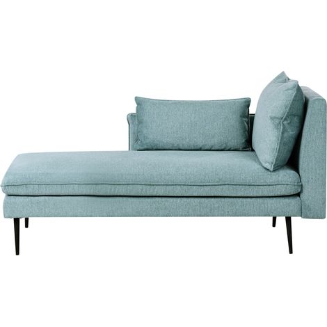 Chaise longue derecha con cojines adicionales tela repelente al agua diván azul claro Yerres