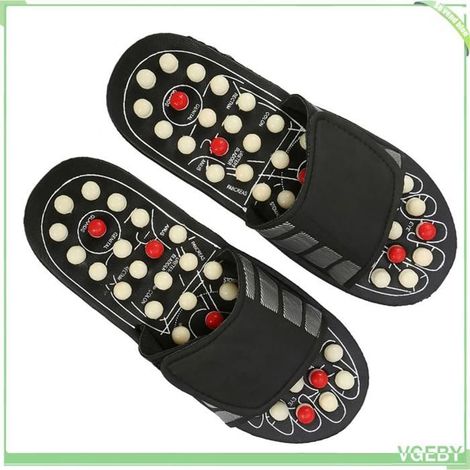 Pantoufles de massage - FAFEICY - VGEBY - colonne massage silicone - points rotatifs - semelle EVA/bois (1/5)