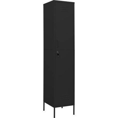 GBLY Schließfachschrank Schwarz 35x46x180 cm Stahl (1/5)