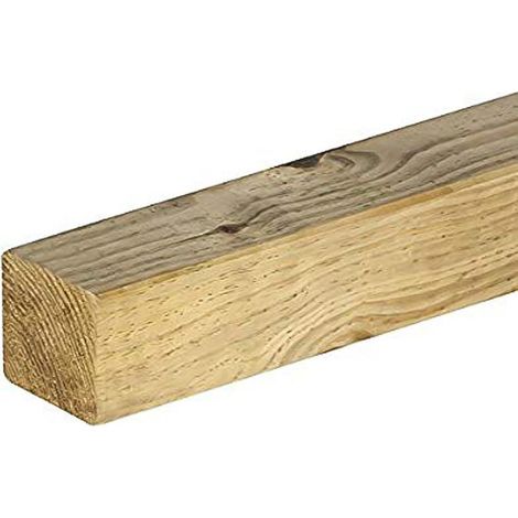 C. ANDALUCIA poste cuadrado madera 7x7x80cm , Poste cuadrado para vallas de madera Grosor 7x7 cm Altura 80cm Madera de pino tratada para exterior Sujeción al suelo (1/2)