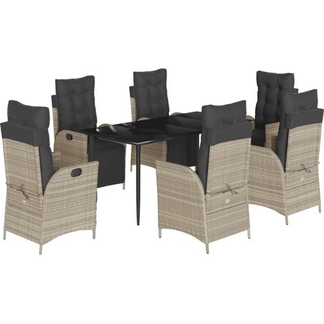 Maison Exclusive - Set comedor jardín 7 pzas y cojines ratán sint (1/5)