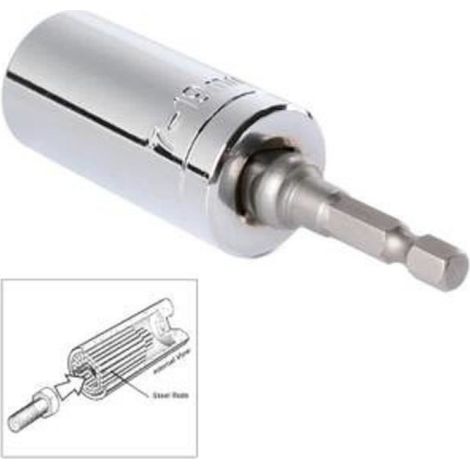 Adaptateur De Douille Universel - Prise Auto-Ajustable 1/4–3/4 Pouces (7–19 mm) - Entraînement 3/8 Pouces - Pour Écrous Et Vis - Lot De 2 Pièces (1/3)