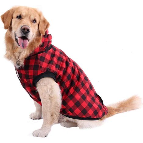 Manteau Road Dog, chemise à carreaux pour chien, sweat à capuche style britannique, vêtements d'hiver pour chien (1/5)