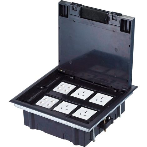 Scatola da pavimento 6M (45x45) profondità regolabile, per pavimento tecnico (massetto opzionale) ALANTEC
