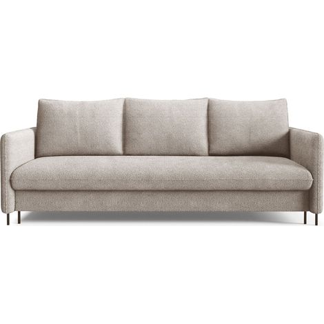 Schlafsofa JULIE Ausziehbare Couch Sofa mit Schlaffunktion und Bettkasten Boucle Beige (1/5)