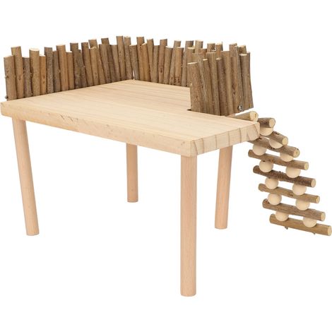 Plateforme d'escalade décorative en bois pour petits animaux de compagnie avec échelle, idéale pour les hamsters et les planeurs de sucre Golden Bear. (1/5)
