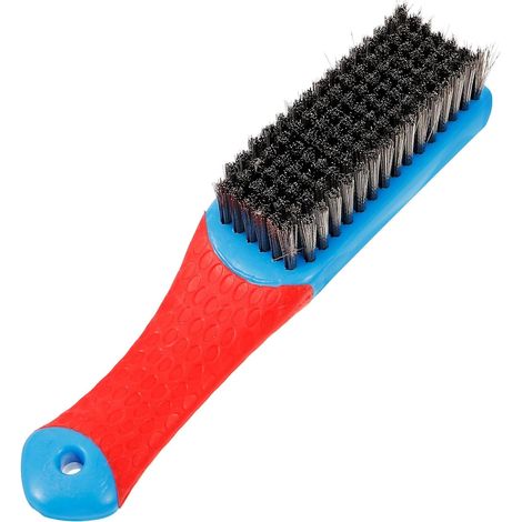 Brosse Métallique Poignée en Silicone Antidérapante, Poils en Acier Inoxydable Solides pour Nettoyage et Élimination Rouille (1/5)