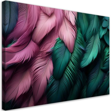 Tableau déco Plumes roses 100x70 (1/5)