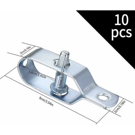 Tendeur à câble en acier (10 pièces), tendeur pour clôture, tendeur pour fil barbelé, kit de connecteurs pour câble de tension (1/4)