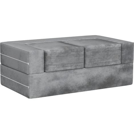Costway – Canapé modulaire convertible 2 places en mousse pour enfants – Housses amovibles et lavables – Dimensions 100 x 52 x 42 cm – Gris