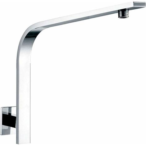 Braccio doccia quadrato in ottone massiccio con collo d'oca per set soffione Cromato (1/4)