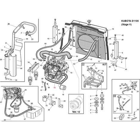 Cinghia alternatore KUBOTA D1105 ORIGINALE GIANNI FERRARI 00111980049
