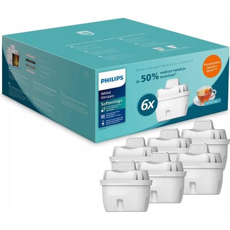 Filtro de jarra Philips, 6 unidades, suavizante AWP230P6 (1/5)