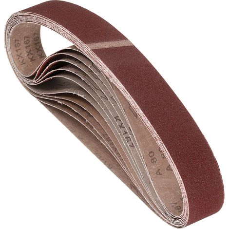 10 Pcs Bandes Abrasives 25mm x 457mm 80 Grits Papier Abrasif (1/5)