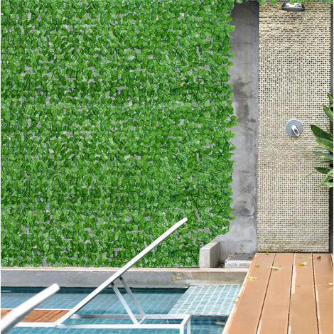Brise-vue haie artificielle 300x100 cm en PE vert clair, sans entretien – MEUBLIV (1/5)