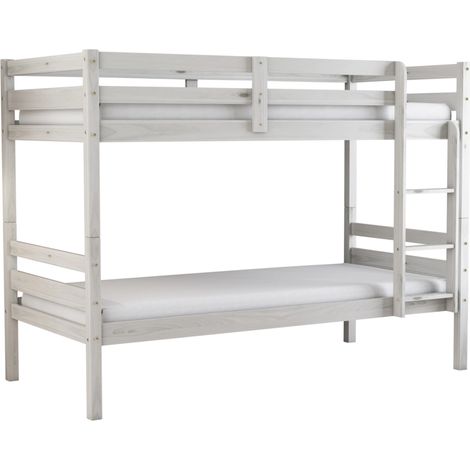 letto a castello "lione" in pino massello bianco 199,5x97x150 cm (1/4)