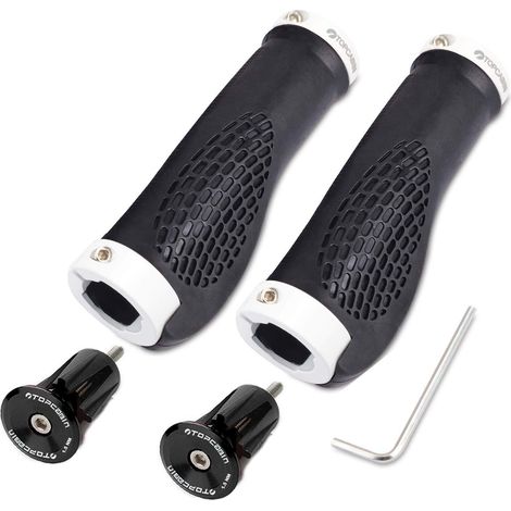 Fahrradgriffe mit Schraubverschluss, ergonomisch, für MTB, weiß, 1 Paar (1/5)