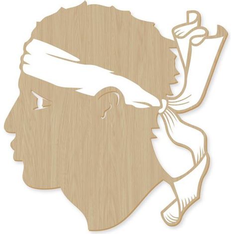Décoration murale tête de maure en bois découpé 30 cm (1/3)