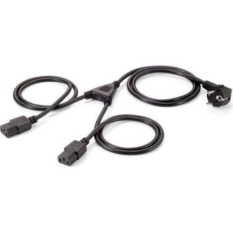 Cavo di alimentazione equip shuko 90º maschio a 2 iec femmina 1,8m 112220 (1/2)