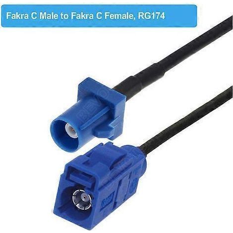 Câble coaxial RF Fakra C RAL 5005 mâle/femelle RG174 bleu avec antenne GPS, rallonge pour système de navigation télématique GPS automobile. (1/5)