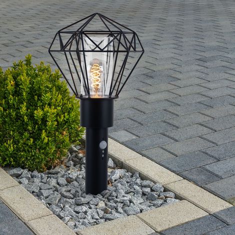 Illuminazione per esterni Lampada da terra Lampada a colonna per esterno con rilevatore di movimento Lampada da terra per giardino Rilevatore di movimento per esterno, 1x E27, LxPxH 22,5x25,5x50 cm (1/4)