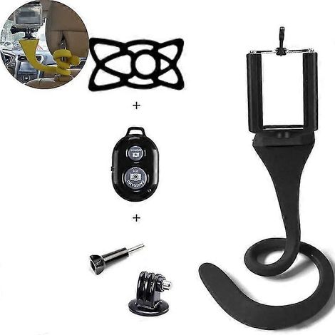 Perche à selfie multifonctionnelle en silicone avec télécommande sans fil et support de téléphone flexible à 360 degrés (1/5)
