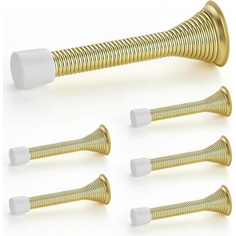 Butées de porte, lot de 6,Or, à ressort, avec butée en caoutchouc, pour le bas de la porte (1/5)