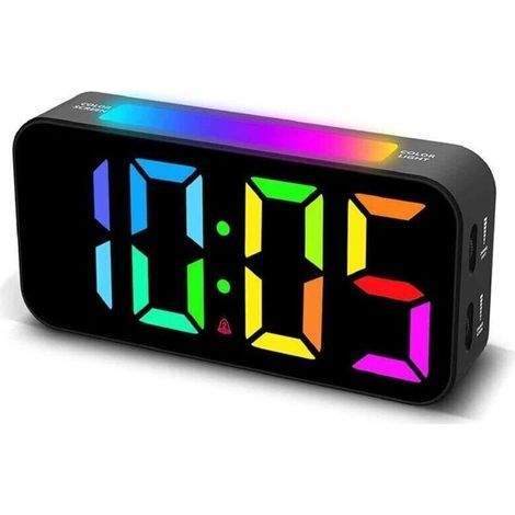 Garden FutureRéveil Numérique Bluetooth sans Fil avec Haut-parleur, Radio FM et Subwoofer - Lecteur de Musique (Noir)