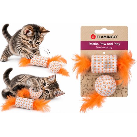Jouet Chat - Balle + Rouleau Orange - Orange - 17 x 4 x 4 cm (1/3)