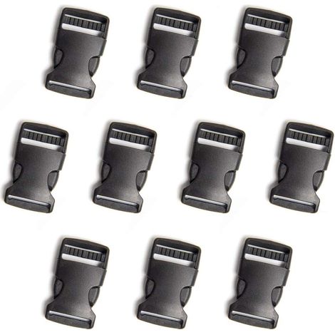 10 Pcs 25mm/38mm Boucles en Plastique Boucle de Sac à Dos Réglable pour sangle collier pour animaux de compagnie/sac à dos/sac à dos accessoires(Noir) (1/5)